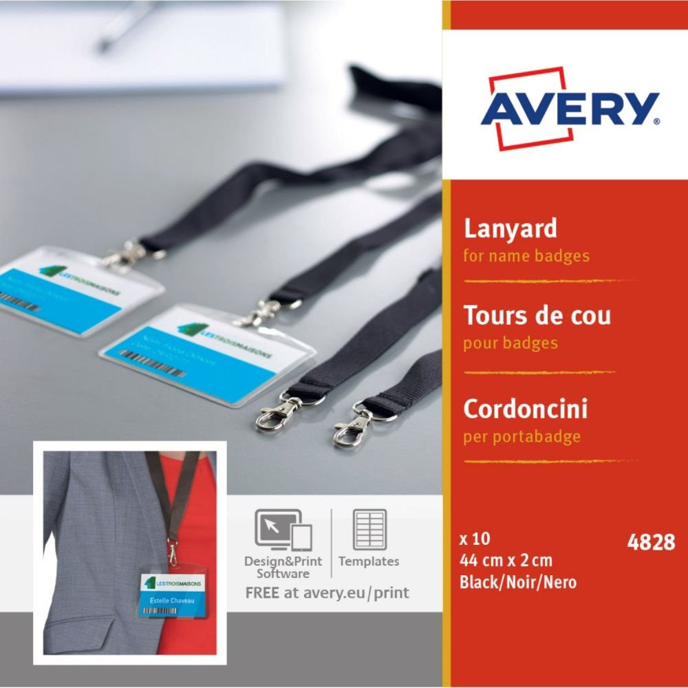 AVERY 4828 LANYARDS FOR NAME BADGES