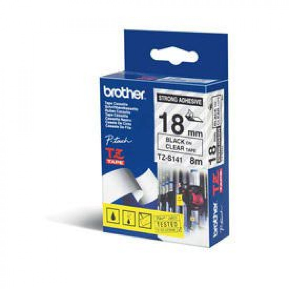 BROTHER TZES141 BLACK ON CLEAR 8M X 18MM