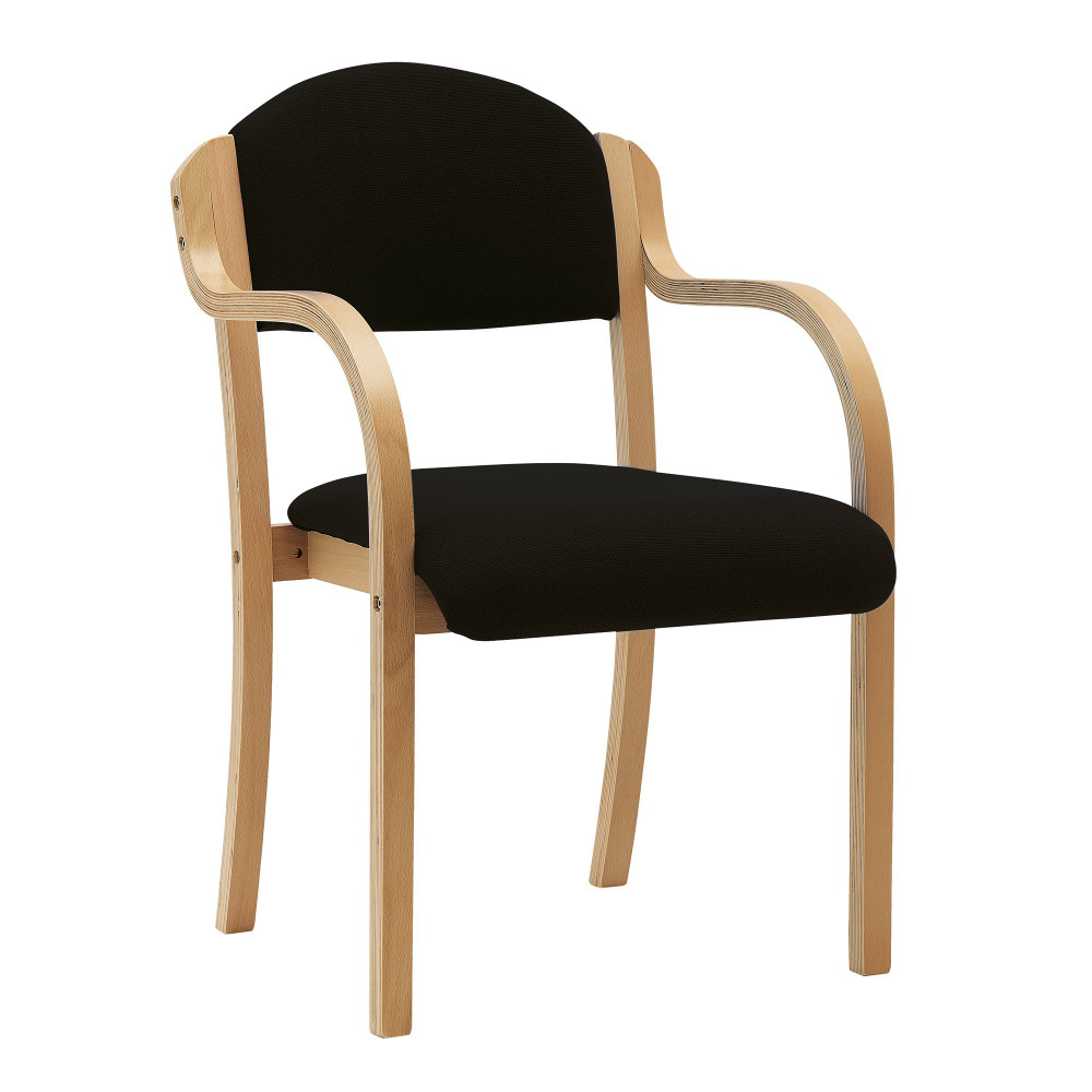 TAHARA ARMCHAIR BK FABRIC BCH FRAME