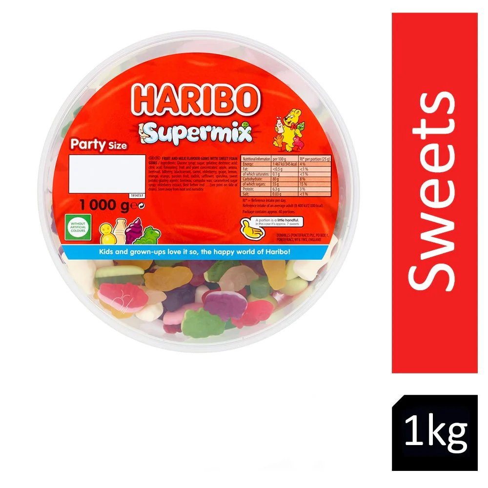 HARIBO SUPERMIX 1KG DRUM