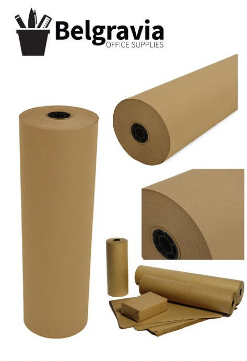 Office Supplies BELGRAVIA KRAFT BROWN PAPER ROLL 600MMX2
