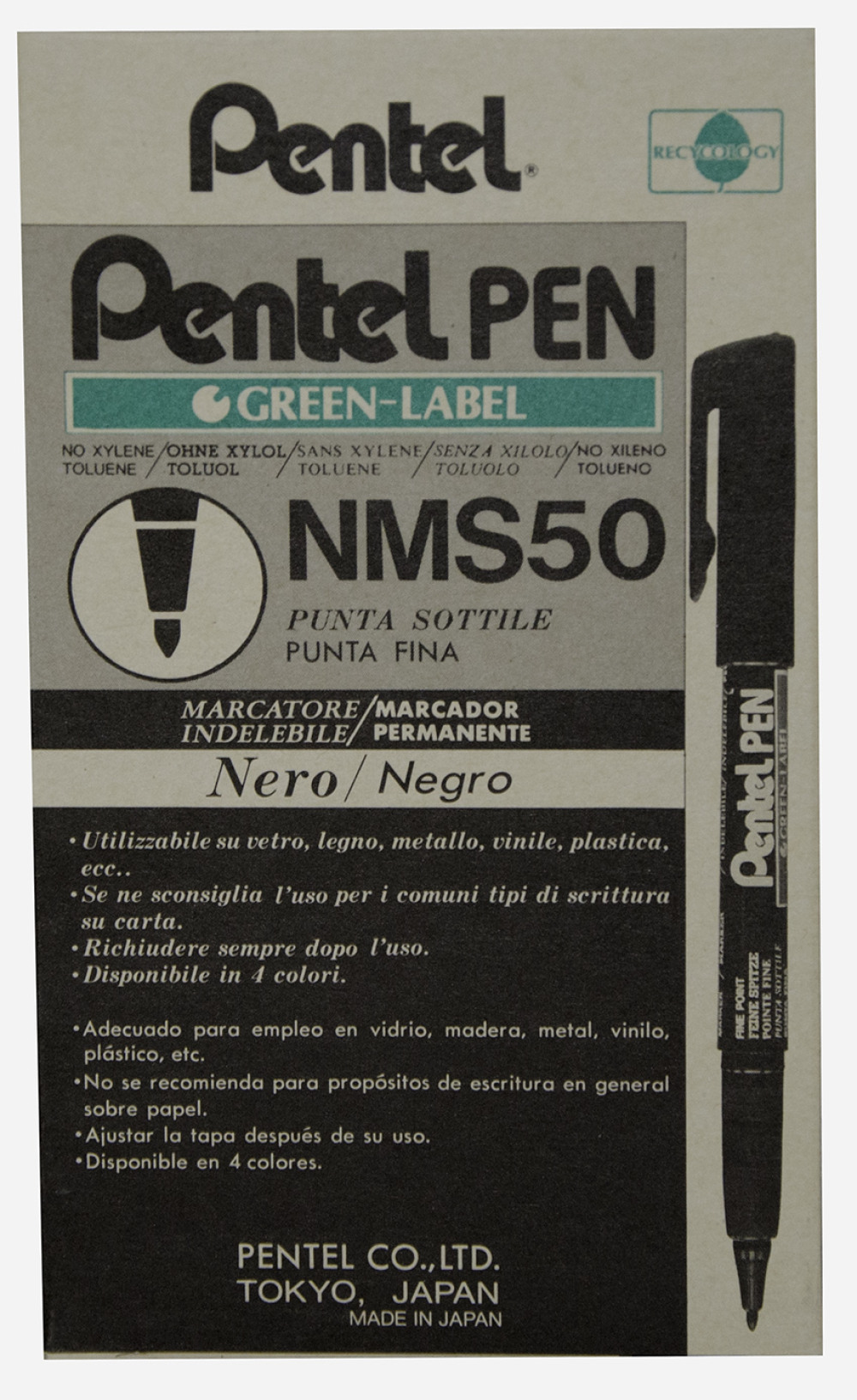 Pentel Green Label Fine Marker Pen NMS50 - NMS50-C Blue / Single
