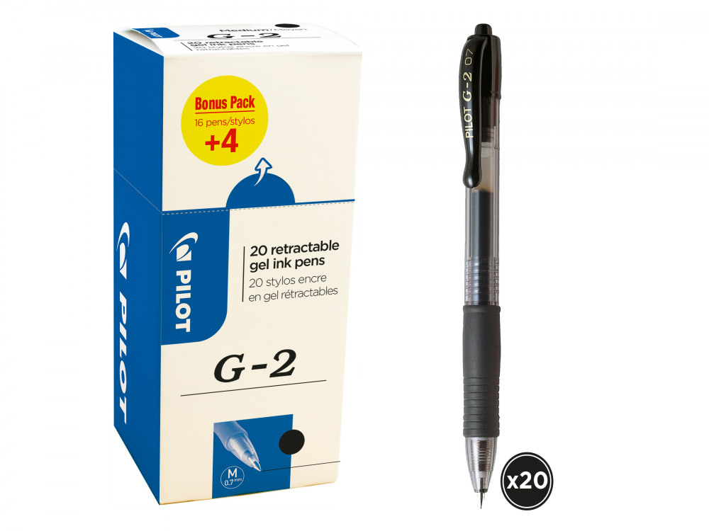 PILOT G207 GEL ROLLER BK PK16+4
