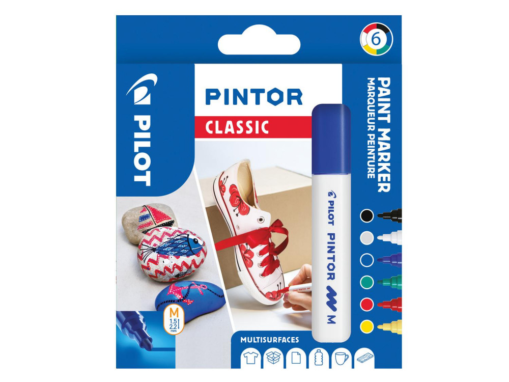 PILOT PINTOR MED PAINT MRKR CLASSIC PK6