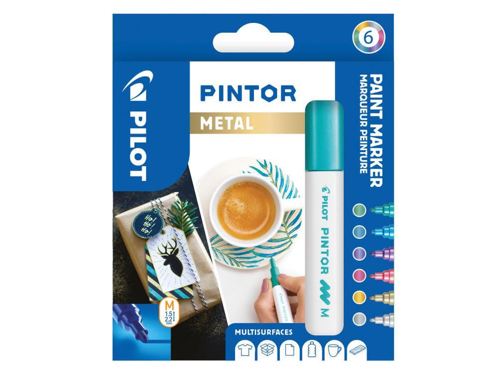 PILOT PINTOR MED PAINT MRKR METALLIC PK6