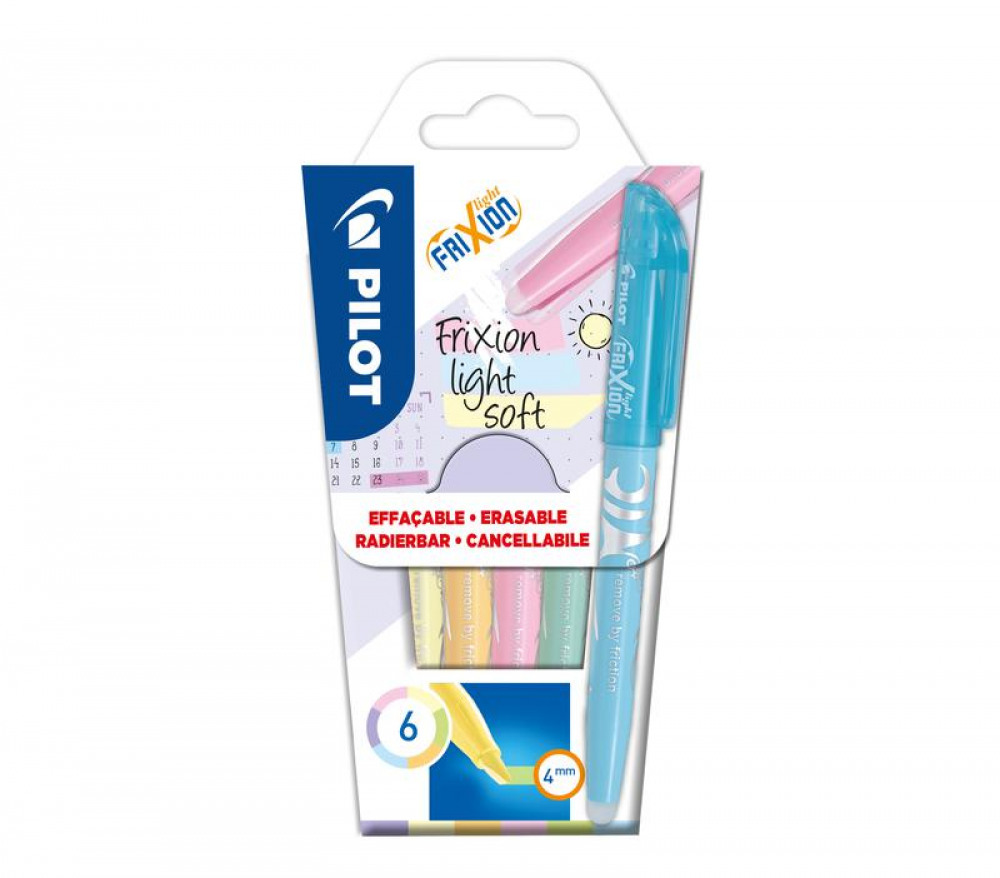 PILOT FRIX LIGHT PASTEL HLGHTR ASST PK6