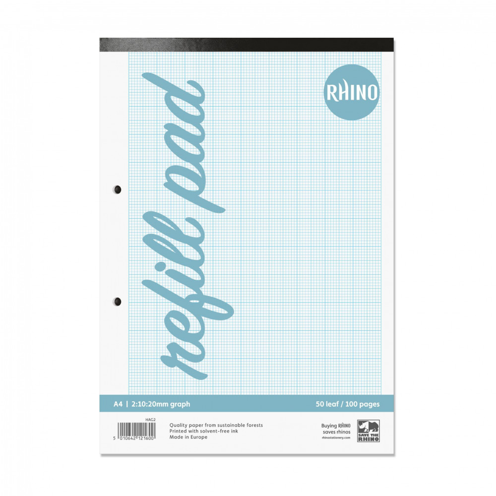 RHINO GRAPH PD A4 50LF RULED 2:10:20