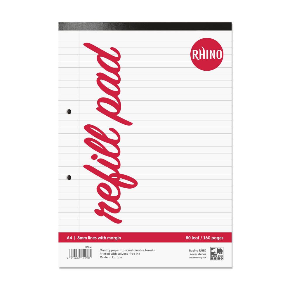 RHINO REFILL PAD A4 160P F8M PK6