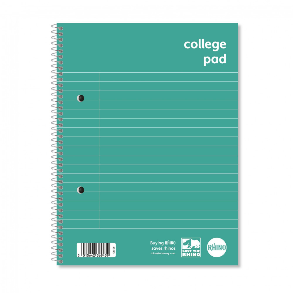 RHINO COLLEGE PAD A5+ 140P RULED PK10