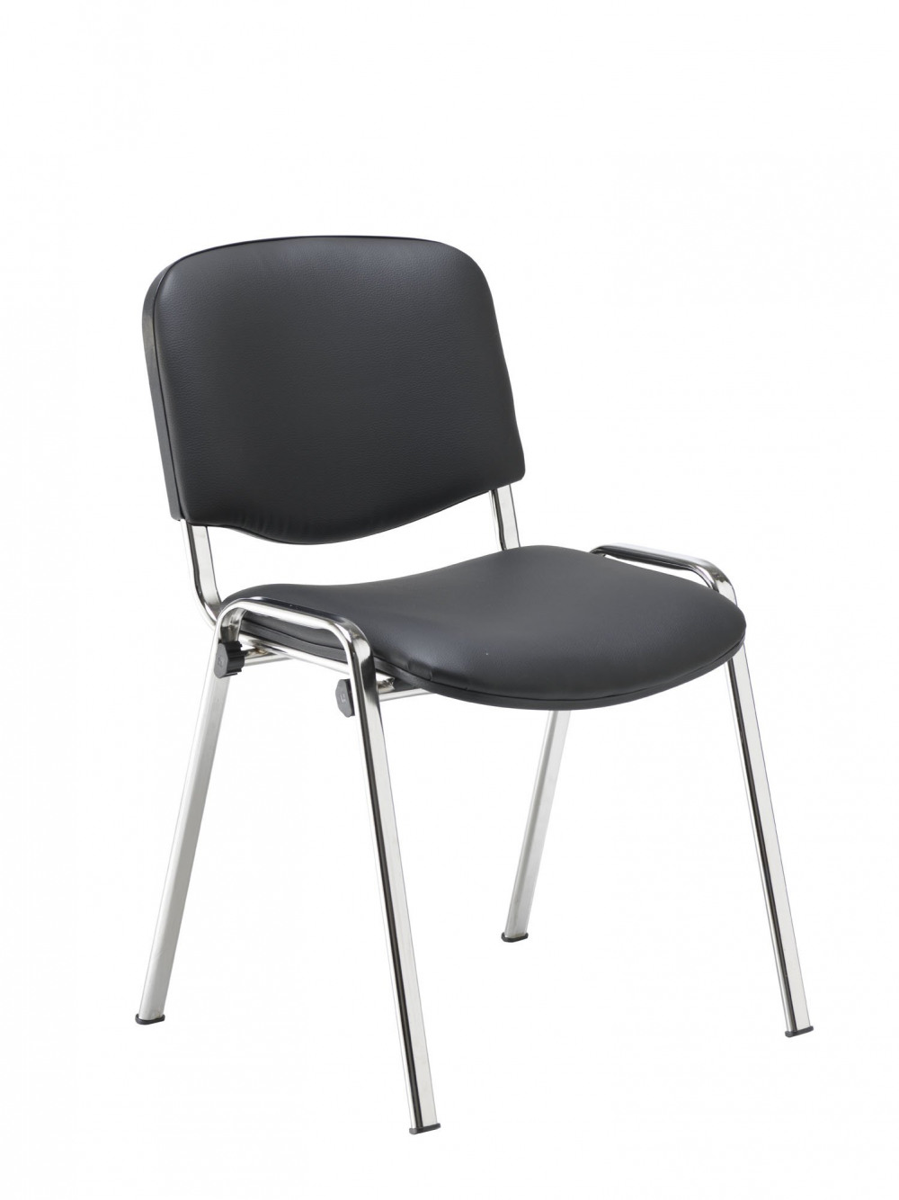 CLUB CHAIR WITH CHROME BLACK PU/CHROME