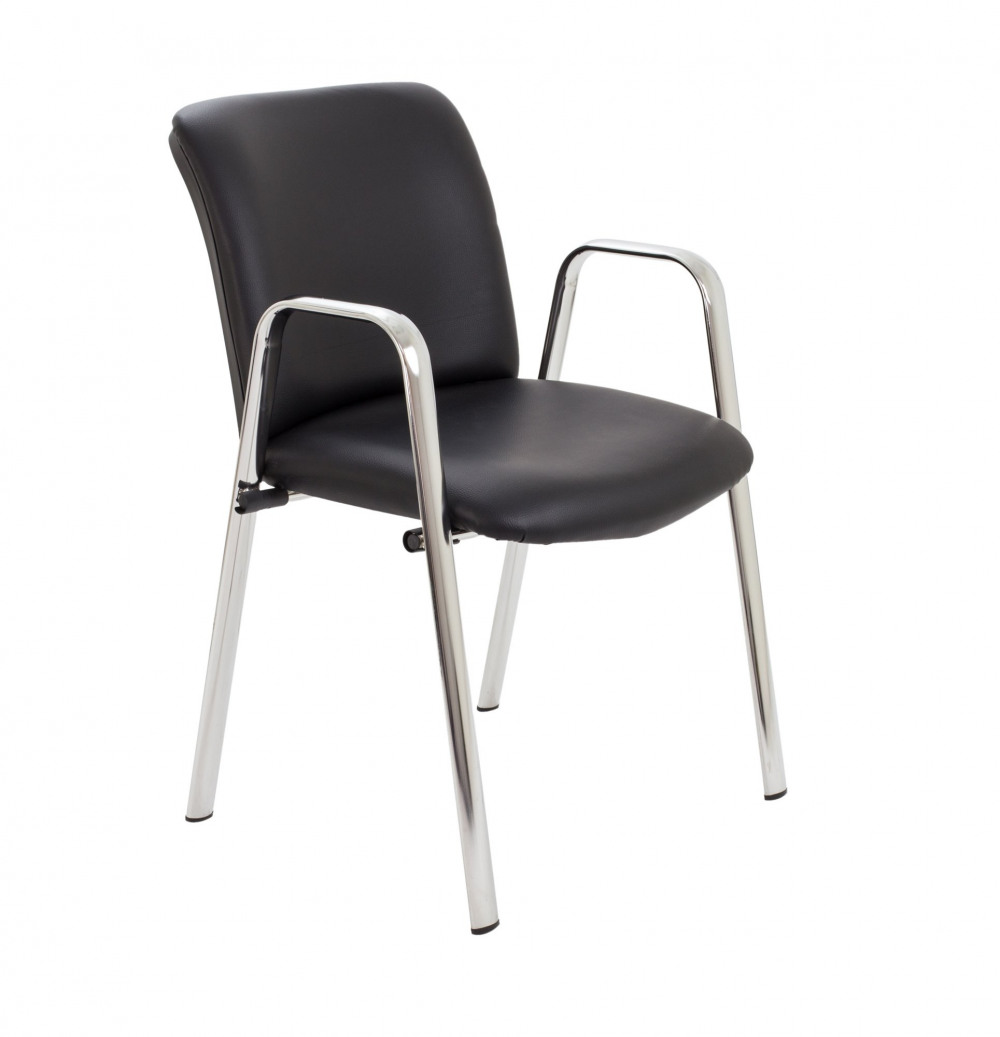 PAVILION ARMCHAIR BLACK PU/CHROME