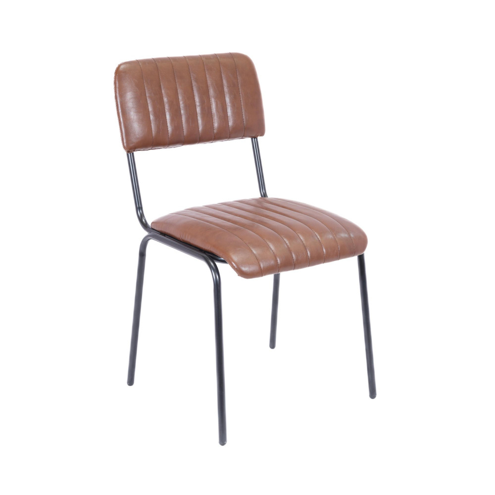 TAVERN SIDE CHAIR BROWN PU