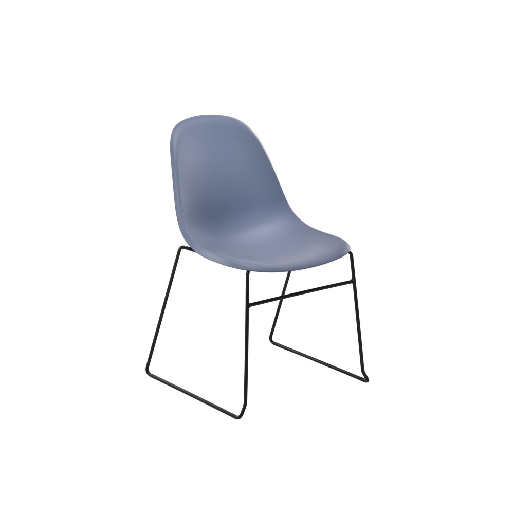 LIZZIE SKID CHAIR STEEL BLUE