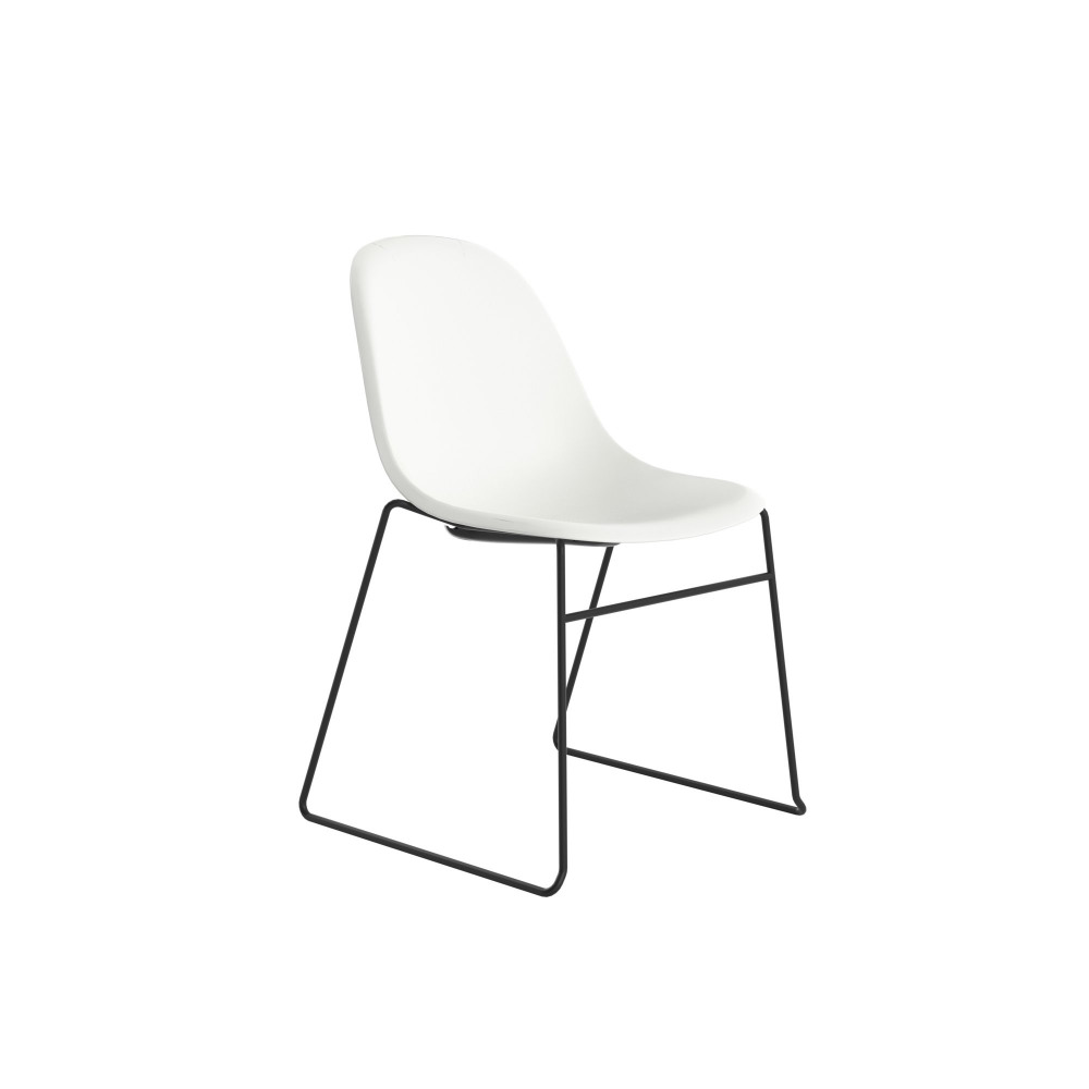 LIZZIE SKID CHAIR WHITE