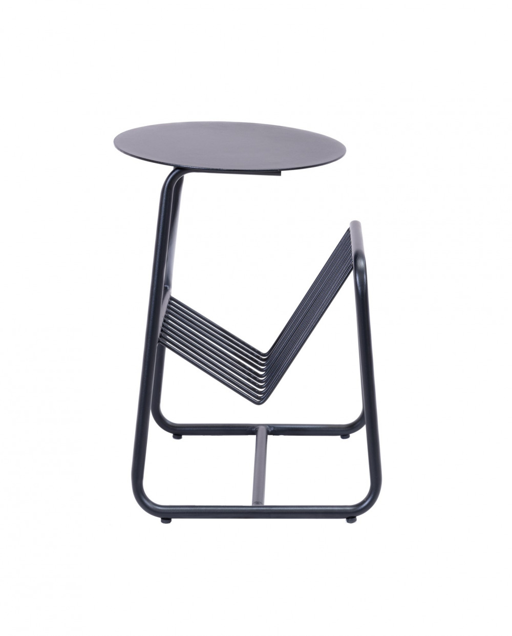 REPOSE SIDE TABLE WITH MAGAZINE RACK BLA