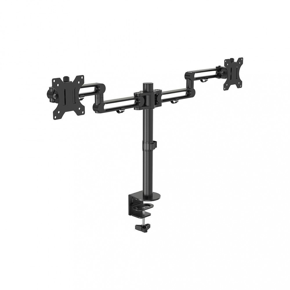 TWIN POLE MOUNTED MONITOR ARM BLACK