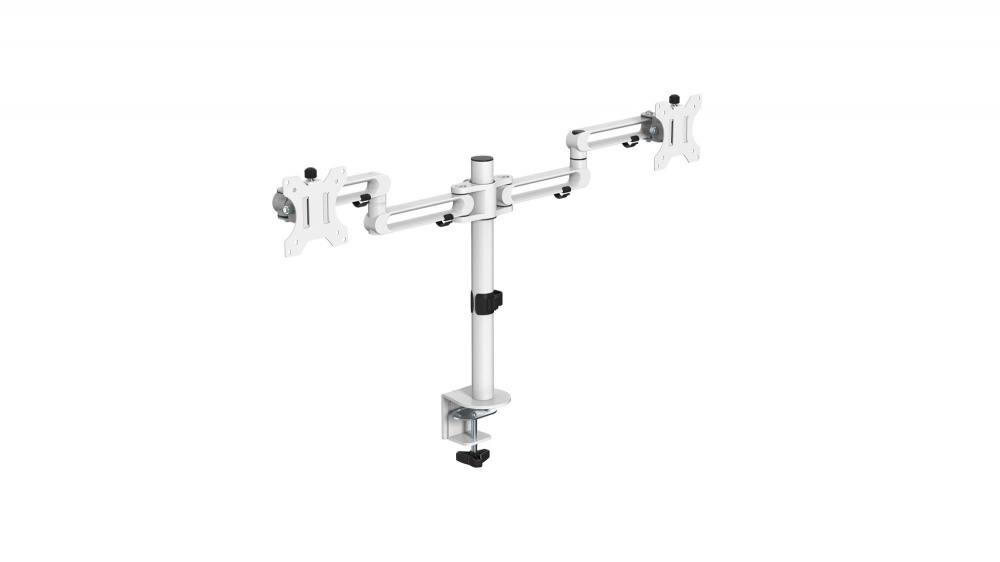 TWIN POLE MOUNTED MONITOR ARM WHITE