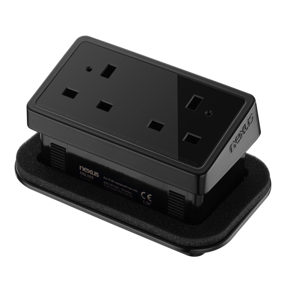 RECTANGULAR IN-DESK POWER MODULE + 3 MET