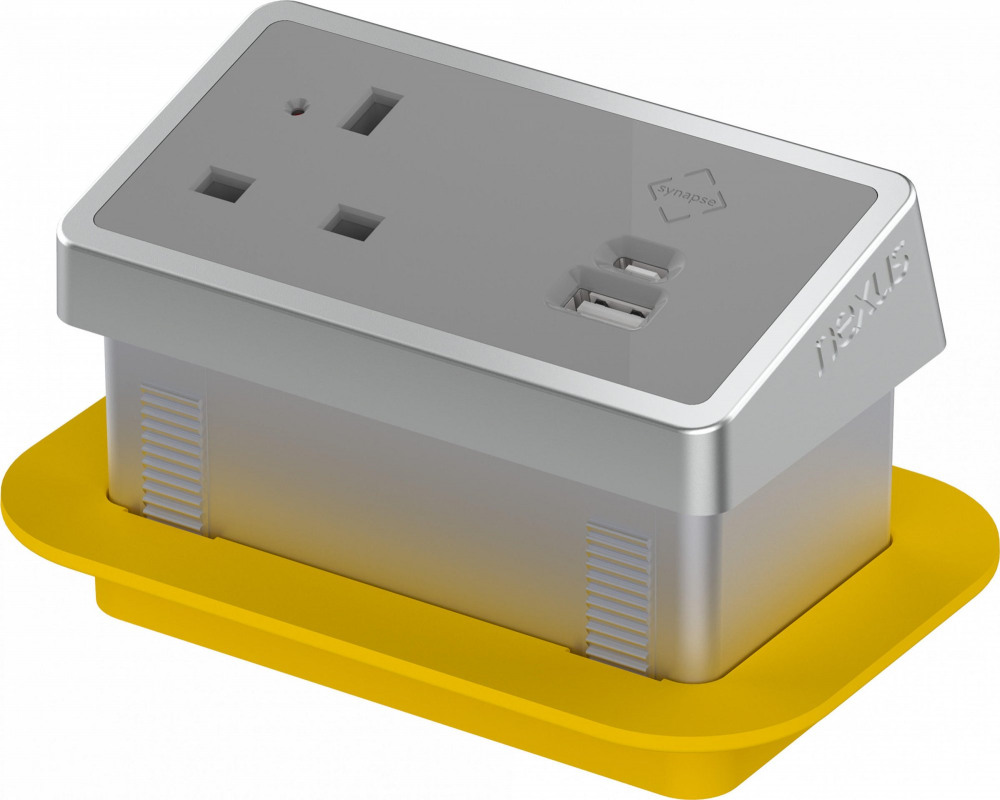 RECTANGULAR IN-DESK POWER MODULE + 3 MET