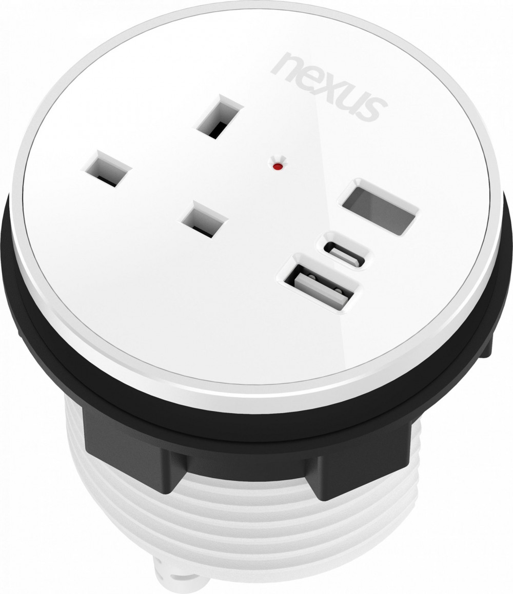 CIRCULAR IN-DESK POWER MODULE + 3 METRE
