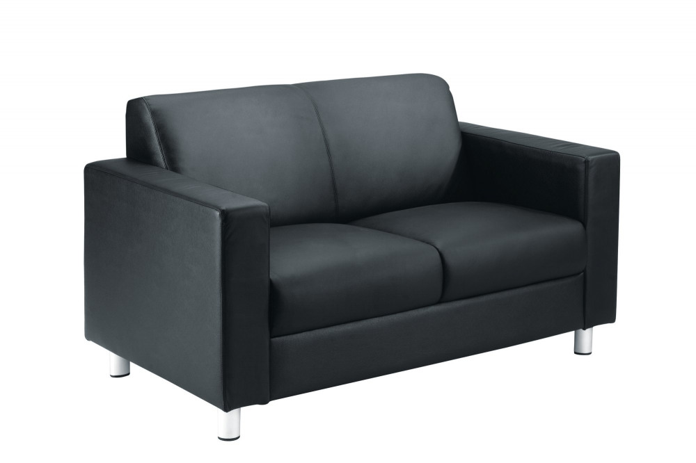 ICEBERG LEATHER FACED SOFA METAL FEET BL