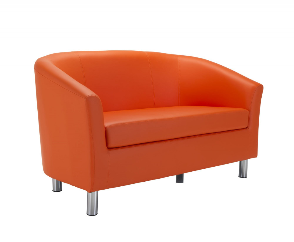 TUB SOFA WITH METAL FEET ORANGE PU