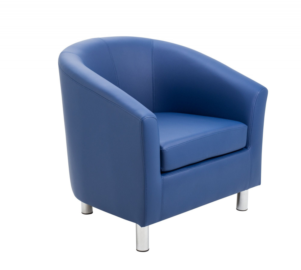 TUB ARMCHAIR WITH METAL FEET DARK BLUE P