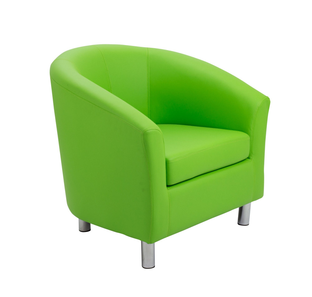 TUB ARMCHAIR WITH METAL FEET LIME PU