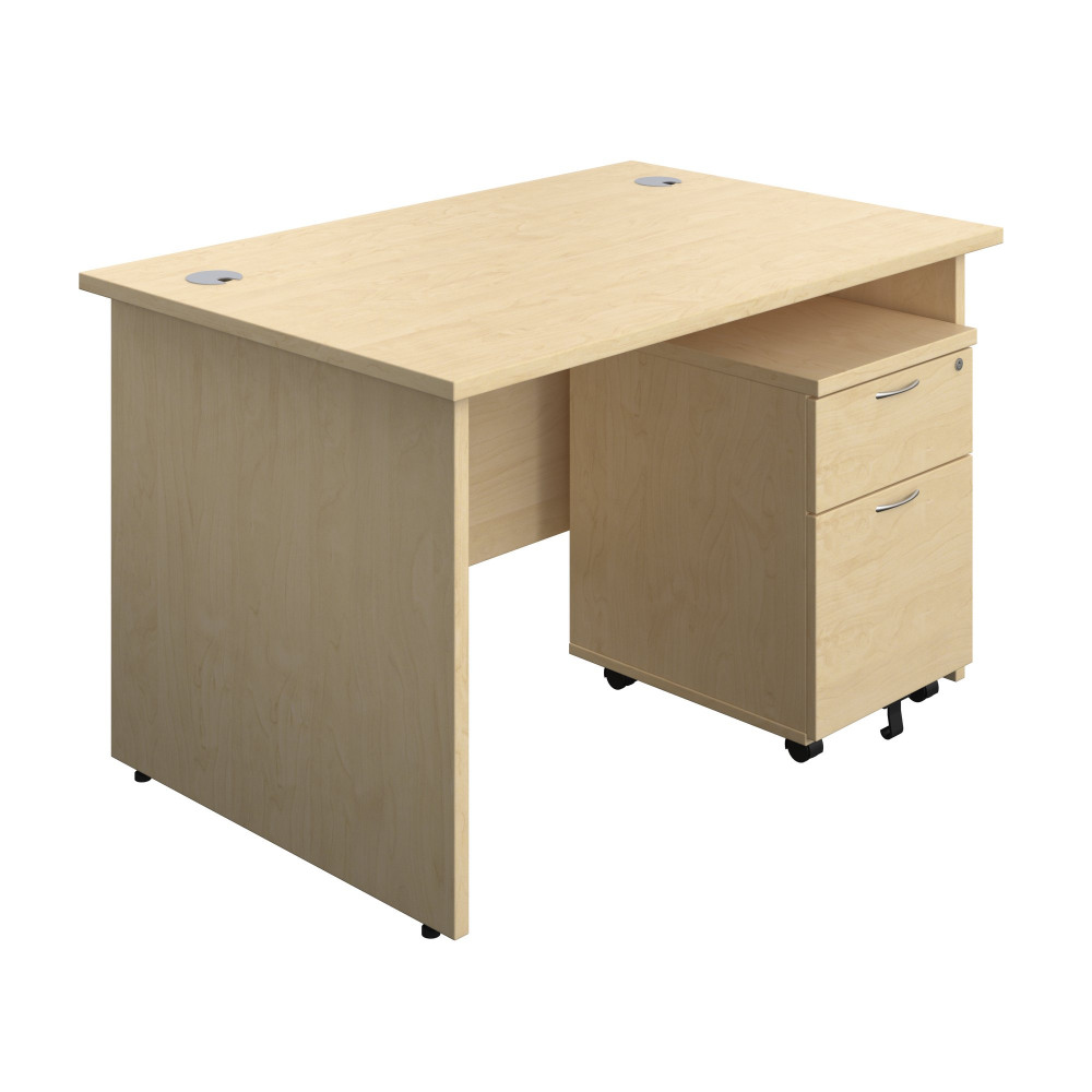 PANEL RECTANGULAR DESK + 2 DRAWER MOBILE