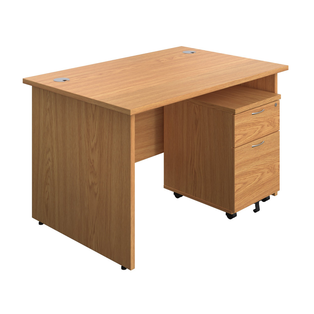 PANEL RECTANGULAR DESK + 2 DRAWER MOBILE