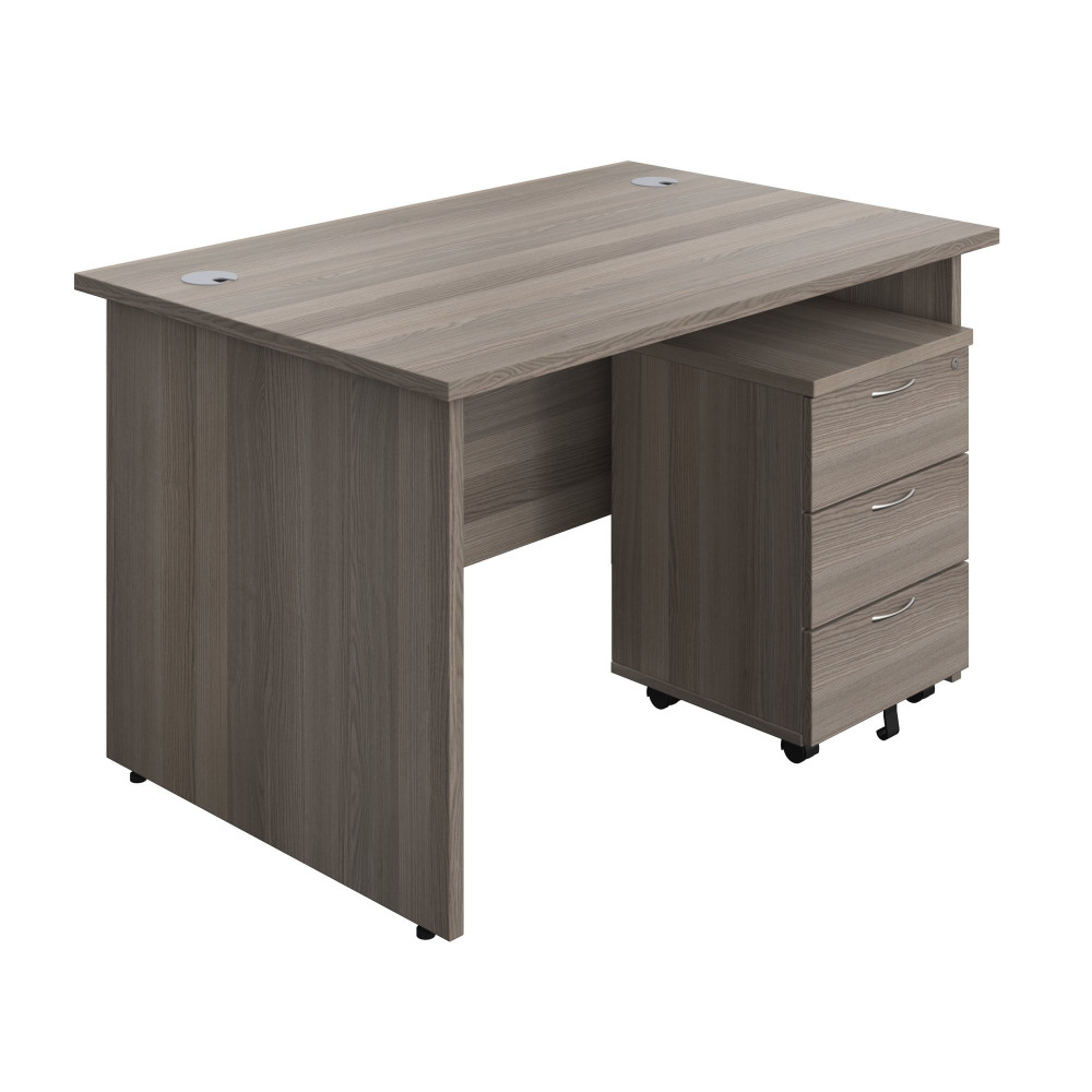 PANEL RECTANGULAR DESK + 3 DRAWER MOBILE