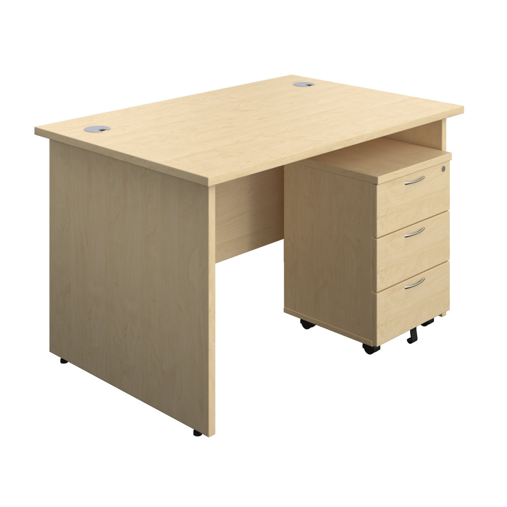 PANEL RECTANGULAR DESK + 3 DRAWER MOBILE