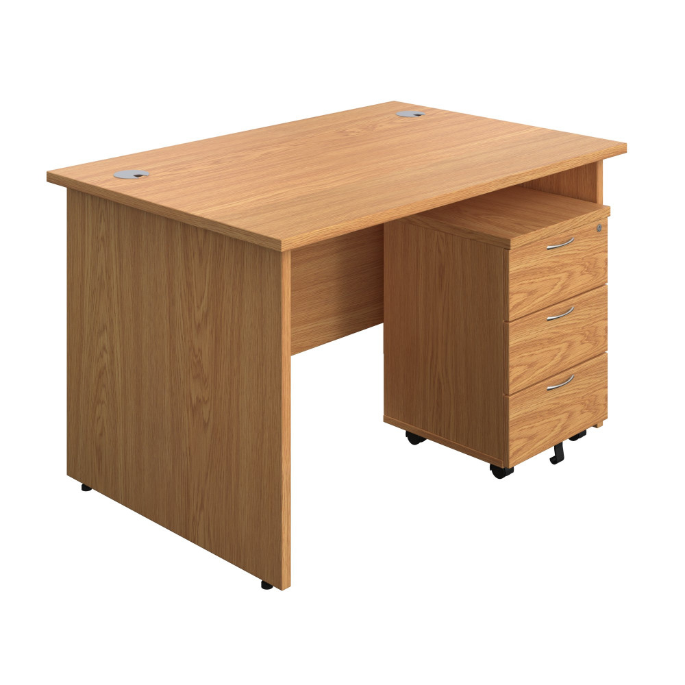 PANEL RECTANGULAR DESK + 3 DRAWER MOBILE