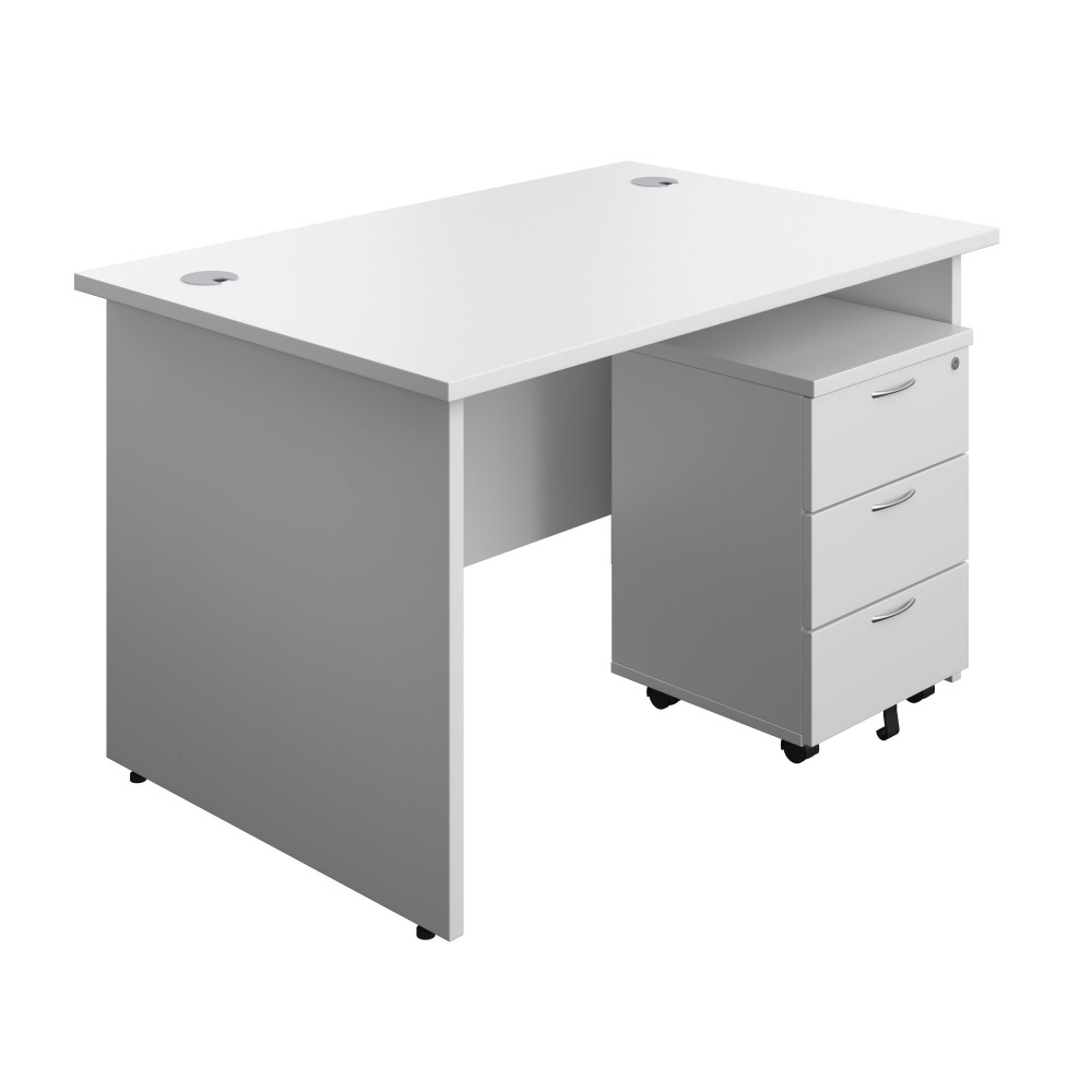 PANEL RECTANGULAR DESK + 3 DRAWER MOBILE