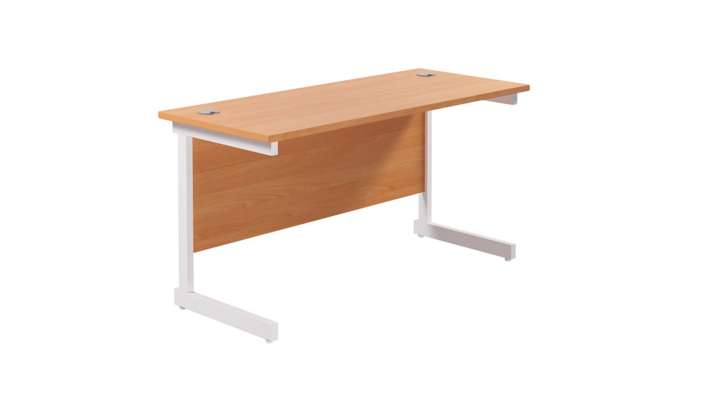 SINGLE UPRIGHT RECTANGULAR DESK: 600MM D