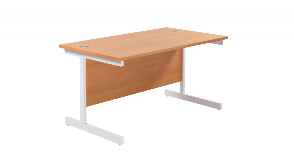 SINGLE UPRIGHT RECTANGULAR DESK: 800MM D