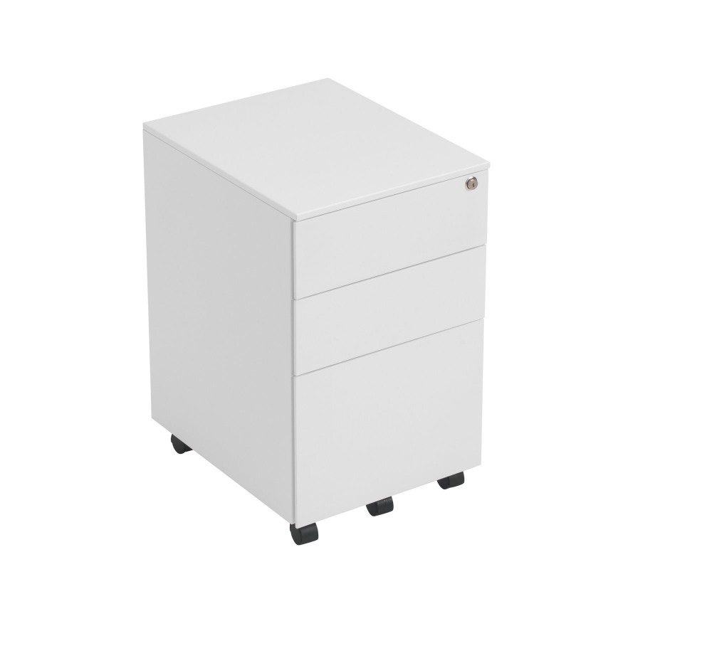 UNDER DESK STEEL PEDESTAL 3 DRAWERS WHIT