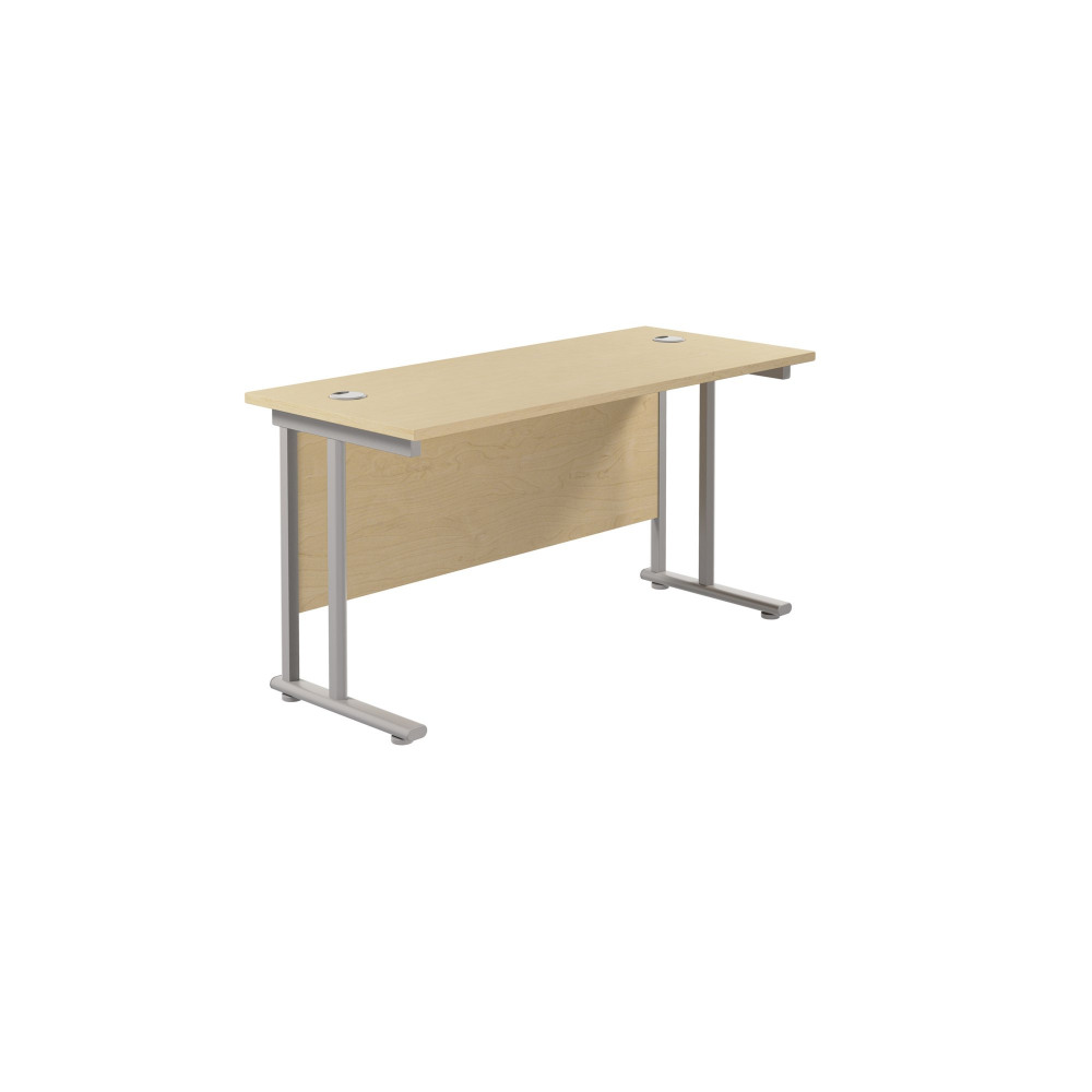 TWIN UPRIGHT RECTANGULAR DESK: 600MM DEE