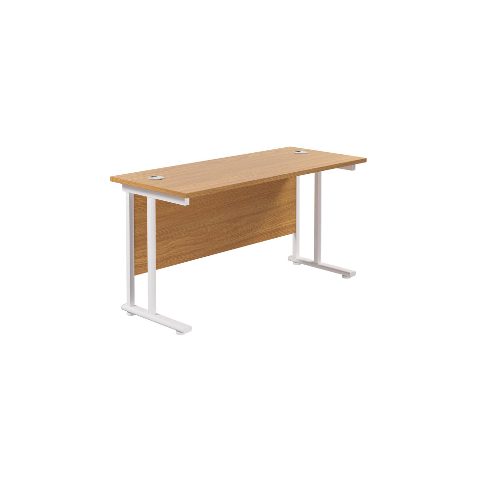 TWIN UPRIGHT RECTANGULAR DESK: 600MM DEE