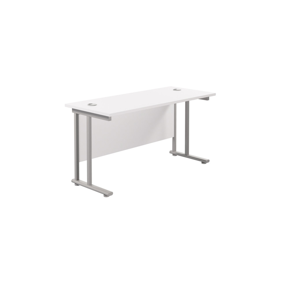TWIN UPRIGHT RECTANGULAR DESK: 600MM DEE