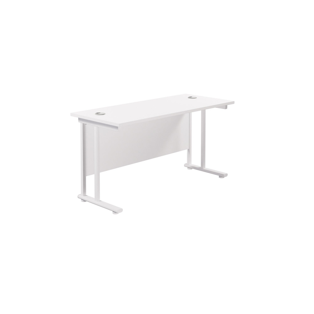 TWIN UPRIGHT RECTANGULAR DESK: 600MM DEE