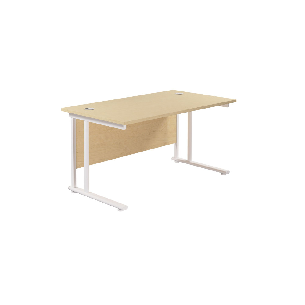 TWIN UPRIGHT RECTANGULAR DESK: 800MM DEE
