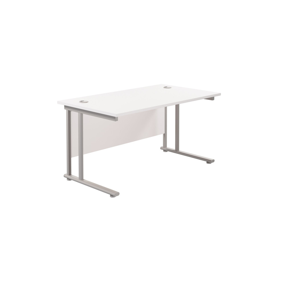 TWIN UPRIGHT RECTANGULAR DESK: 800MM DEE