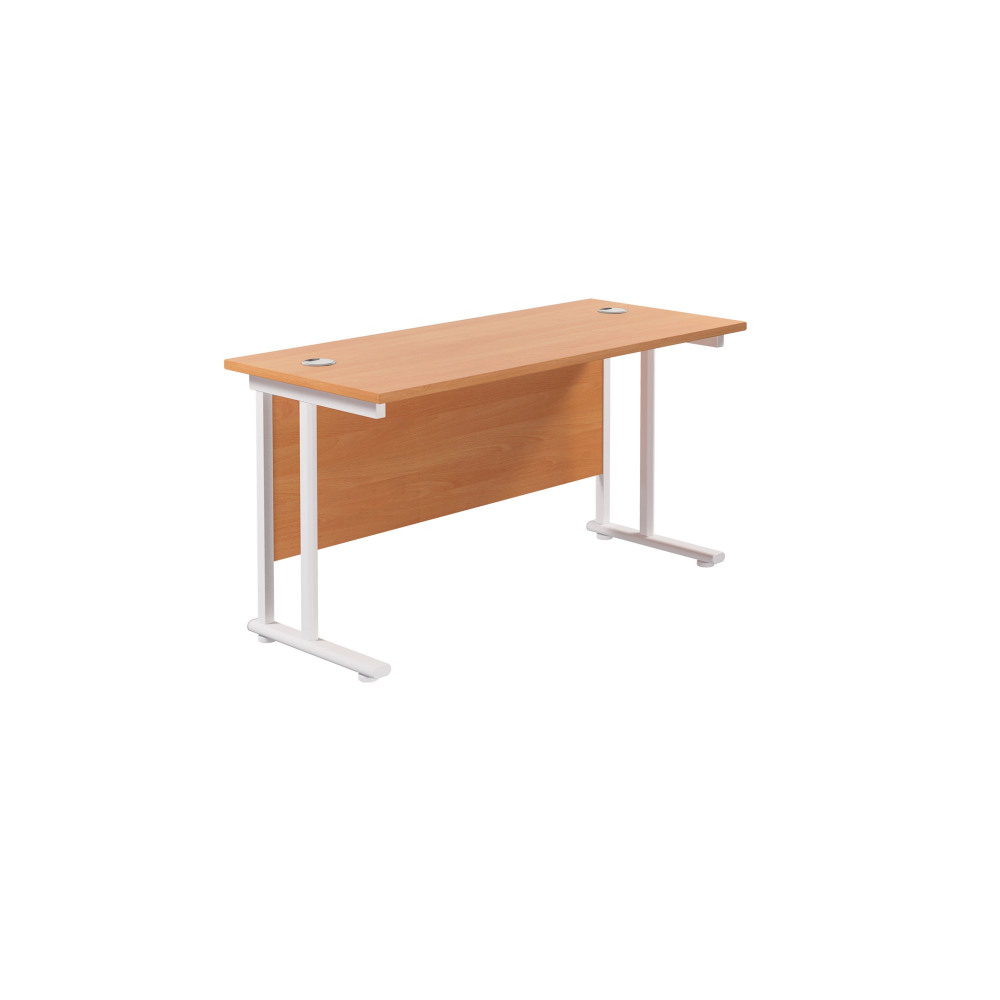 TWIN UPRIGHT RECTANGULAR DESK: 600MM DEE
