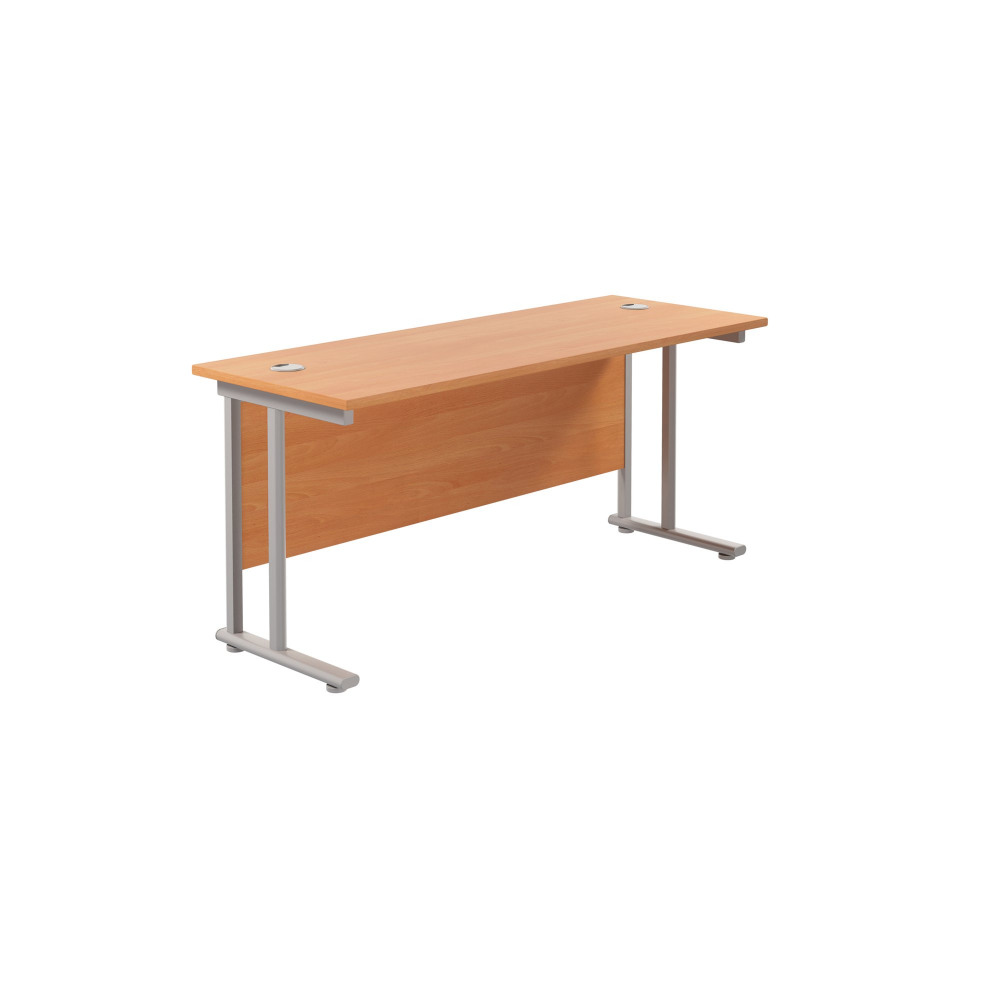 TWIN UPRIGHT RECTANGULAR DESK: 600MM DEE