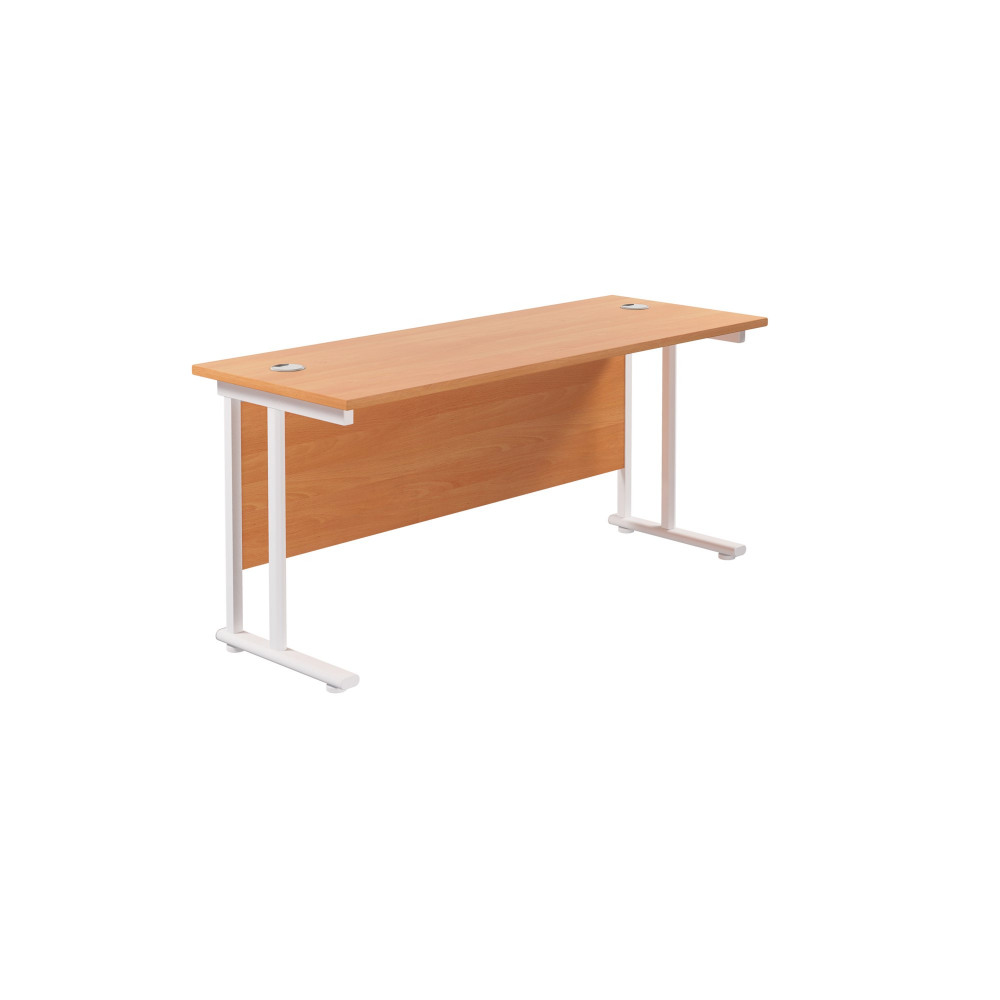 TWIN UPRIGHT RECTANGULAR DESK: 600MM DEE