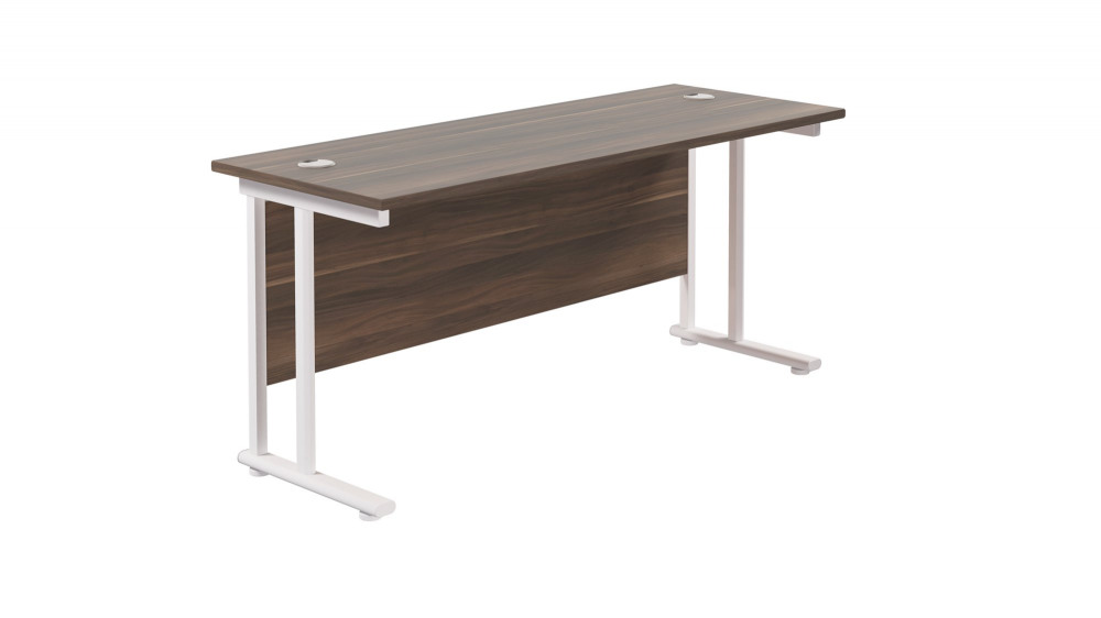TWIN UPRIGHT RECTANGULAR DESK: 600MM DEE