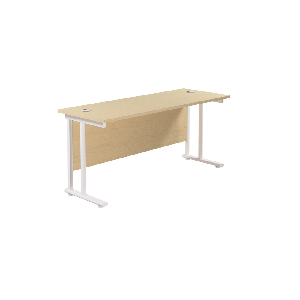 TWIN UPRIGHT RECTANGULAR DESK: 600MM DEE