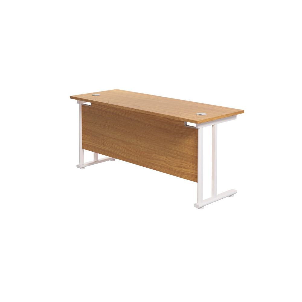 TWIN UPRIGHT RECTANGULAR DESK: 600MM DEE