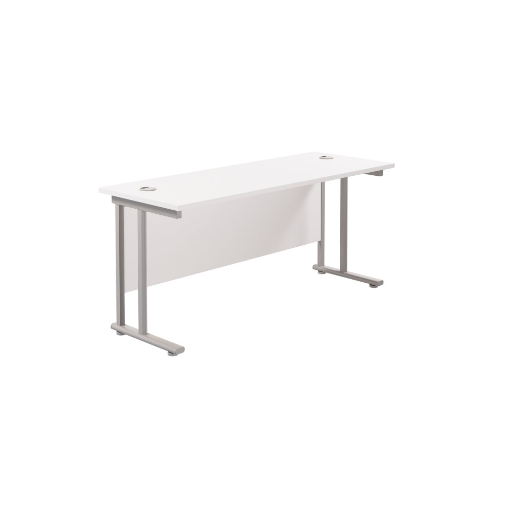 TWIN UPRIGHT RECTANGULAR DESK: 600MM DEE